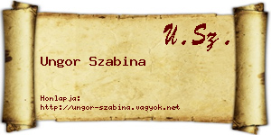Ungor Szabina névjegykártya